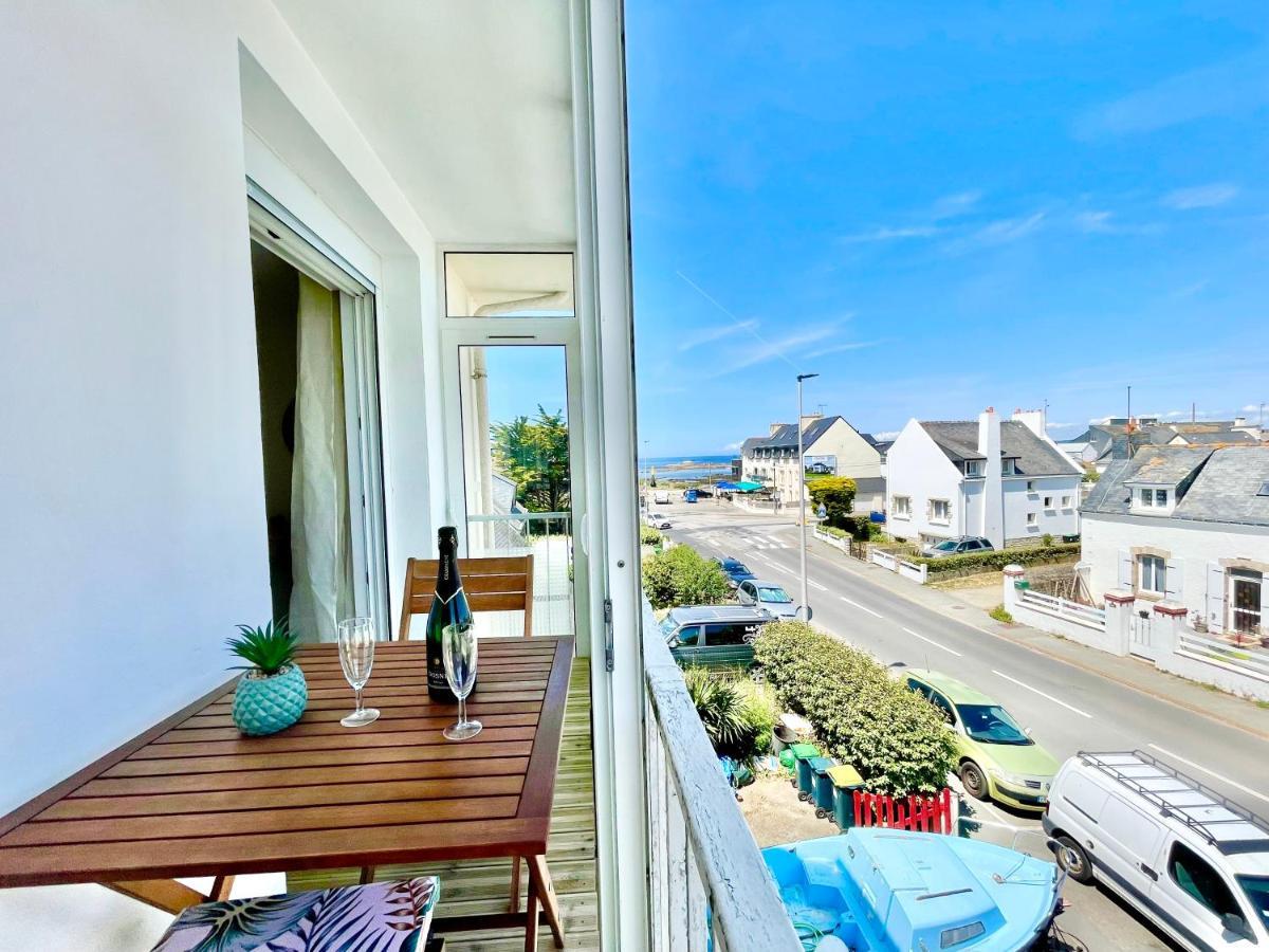 Le Phare Ouest - 80 M De La Mer - Vue Ocean Sur Le Balcon - Entierement Renove - Internet Haut Debit - Nouveau Ploemeur Kültér fotó